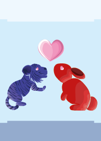 ekst blue (tiger) love red (rabbit)