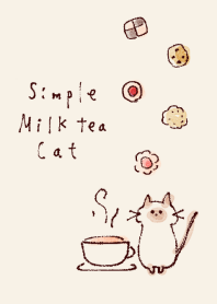 シンプル ミルクティー ねこ ベージュ