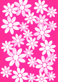 ホワイト フラワー : 白い花 [ピンク] No.1