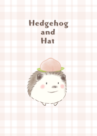 Hedgehog and Hat -peach- Plaid
