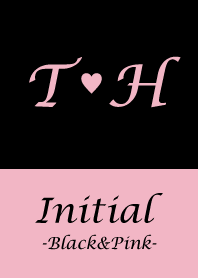 Initial "T&H" -Black&Pink-