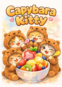Capybara Kitty Ice Cream Party