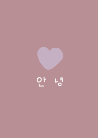 Dull pink and purple. heart. Korean.