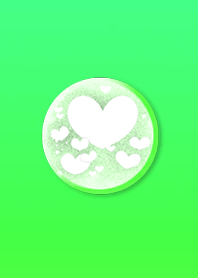 Love luck heart button emerald
