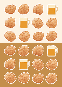 鳥唐揚げとビール