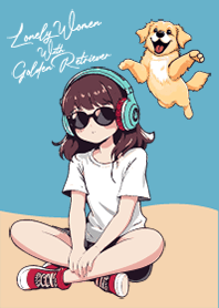 Lonely Women With Golden Retriver