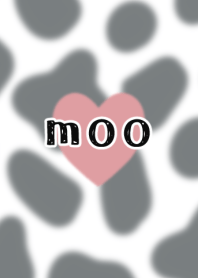 Monochrome cow pattern and heart