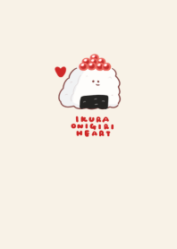 simple Salmon roe rice ball heart beige