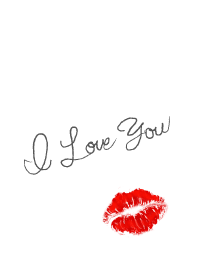 I Love You - Kiss - (white)