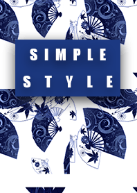 シンプルスタイル紺色金運扇