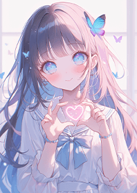 Purple Butterfly Heart Girl JP