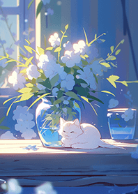 優雅寧靜的花與貓咪❤