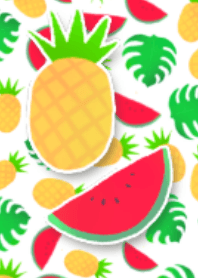 Pineapple and watermelon,tropical theme