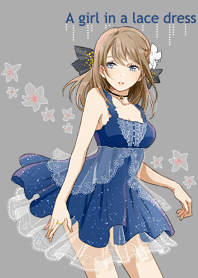 A girl in a lace dress