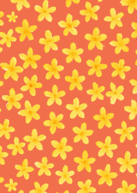 Small Osmanthus on red & yellow