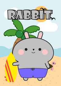 Grey Rabbit  On The Beach Theme