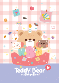 Teddy Bears Scottish Pattern Violet