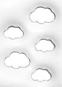 シンプル_ぷっくり_雲_モノトーン
