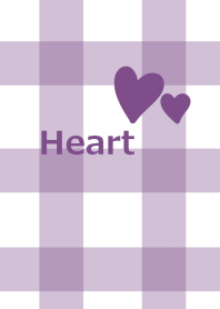 Purple check pattern and heart
