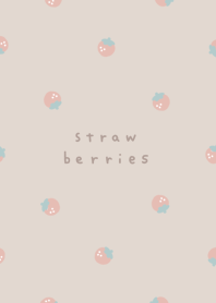 strawberries/beige thick