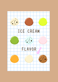 ICE CREAM FLAVOR GRAPH PAPER/LIGHT BROWN