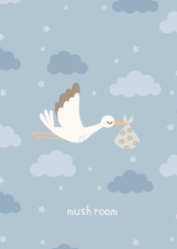 北欧コウノトリ mush(ブルー）