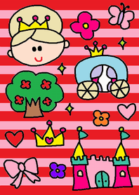 (Princess x red pink border)