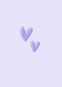 ラベンダー色と紫のハート