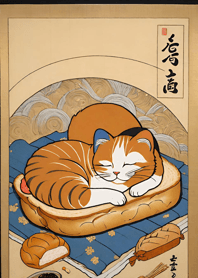 浮世絵 ミャオミャオ猫 aDE57f