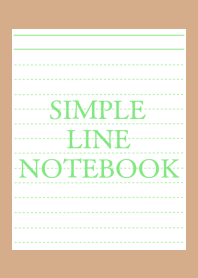 SIMPLE GREEN LINE NOTEBOOK/LIGHT BROWN