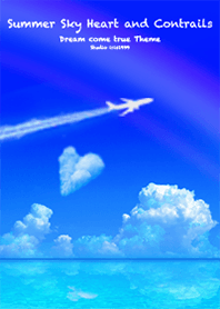 Summer Sky Heart and Contrails