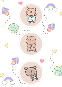 mini family bears in space