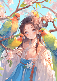 可愛女孩の鳥❤