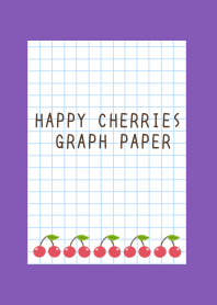 HAPPY CHERRIES GRAPH PAPER/PURPLE/YELLOW