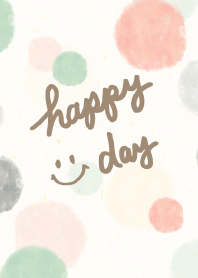 Happy day smile -watercolor Polka dot5-