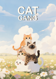 Love Pretty Cat Gang in Flower field