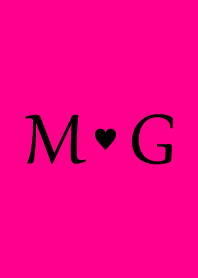 Initial "M & G" Vivid pink & black.