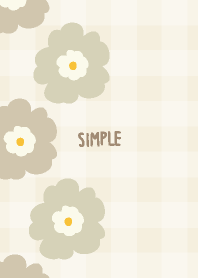 チェック柄　花　左8