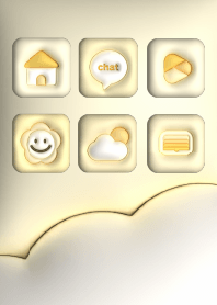 Simple 3D puffy icons- Yellow