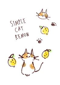 簡單的 貓 檸檬 白藍