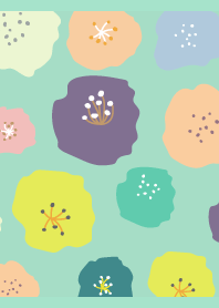 Scandinavian style flowers on BG