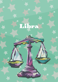 Libra constellation on blue green