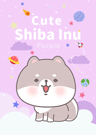 misty cat-White Shiba Inu Galaxy purple