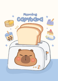 Capybara cute : morning blue