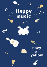 Happy music♪navy & yellow