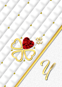 Initial"Y" 1月の誕生石ガーネットとともに