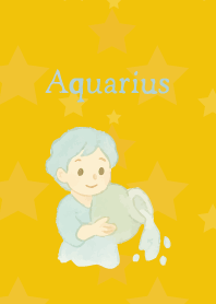 Cute Aquarius on yellow