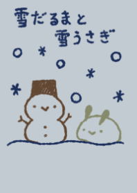 雪だるまと雪うさぎ スマート