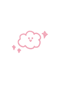 Biepoのシンプル 11-4 ゆるい雲 (ピンク)