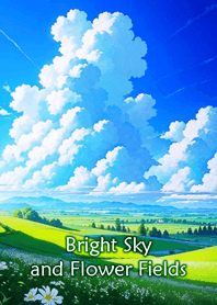 ท้องฟ้าสดใสกับทุ่งดอกไม้